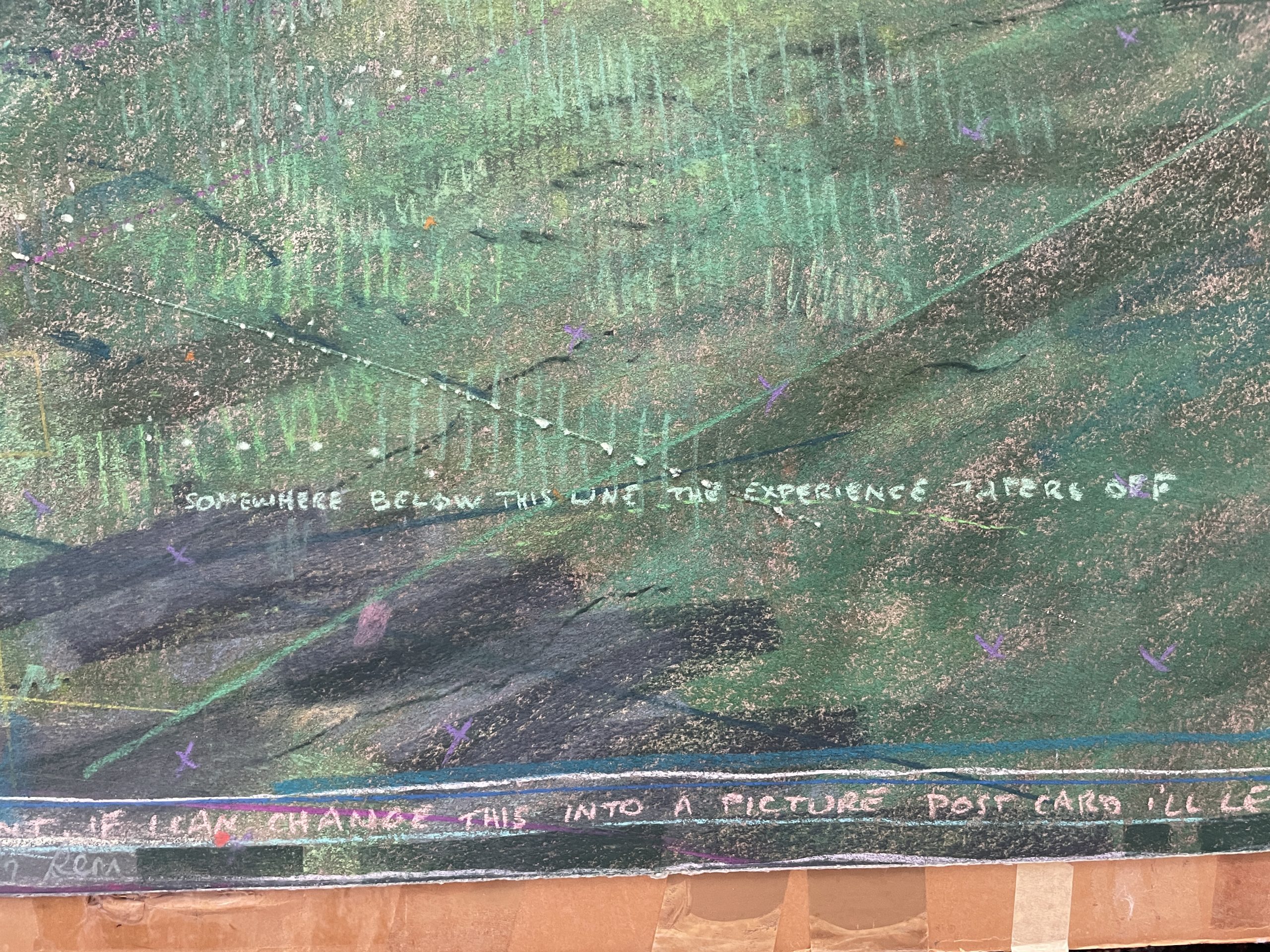 Somewhere Below the Line... by Dennis Leon, 1977, Pastel on paper